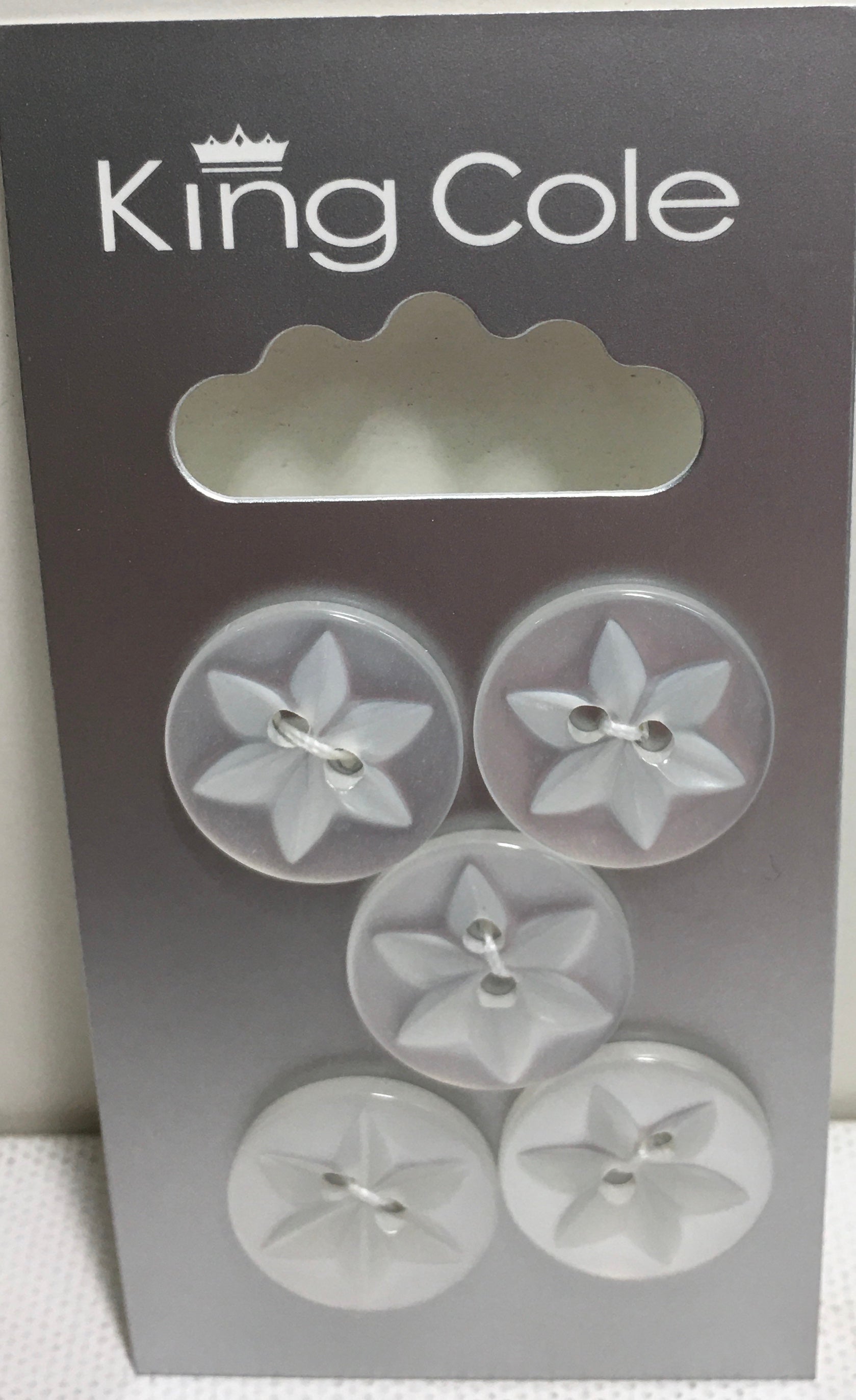 BUT004 Star Buttons White Large
